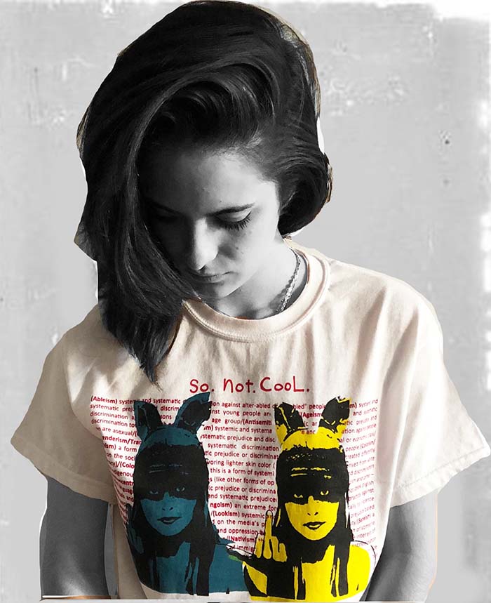 LOOSIES Nightmare 'So.Not.Cool.' t-shirt (Blue & Yellow)