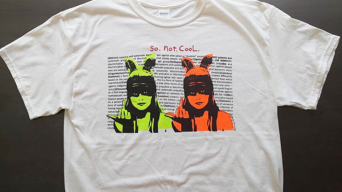 LOOSIES Nightmare 'So.Not.Cool.' t-shirt (Green & Orange)